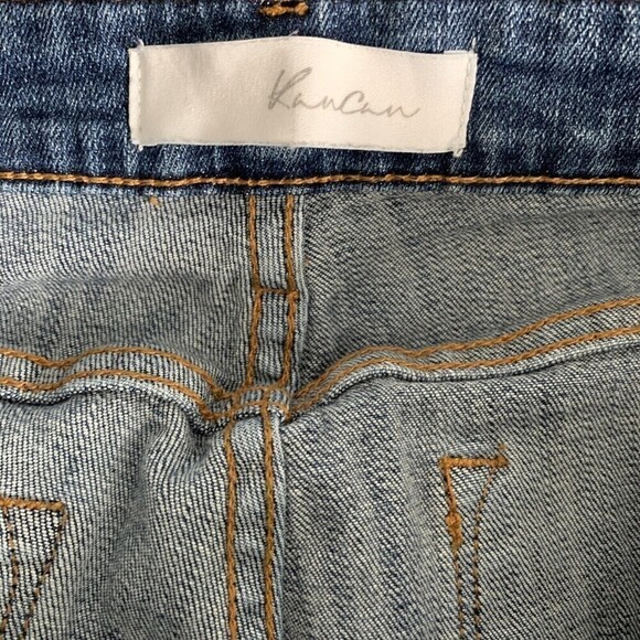 KanCan Size 13 30 Blue Mid Rise Distressed Ripped Knee Skinny Jeans - Picture 4 of 6